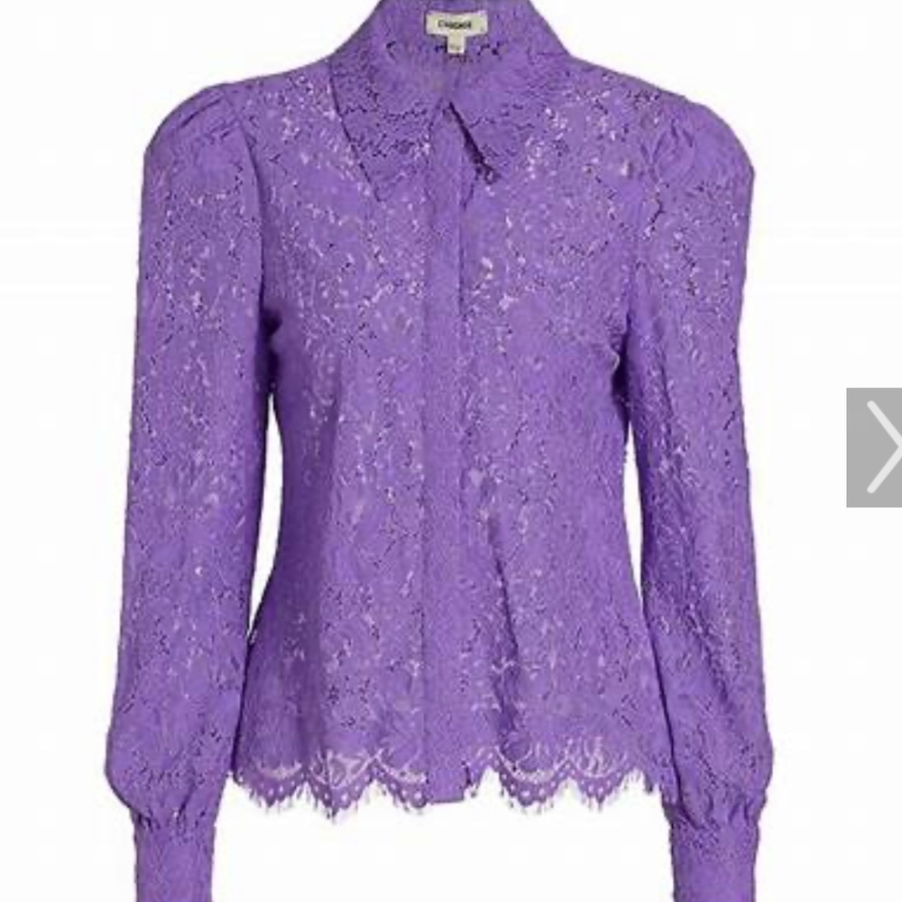 L'AGENCE Jenica Purple Lace Top M
